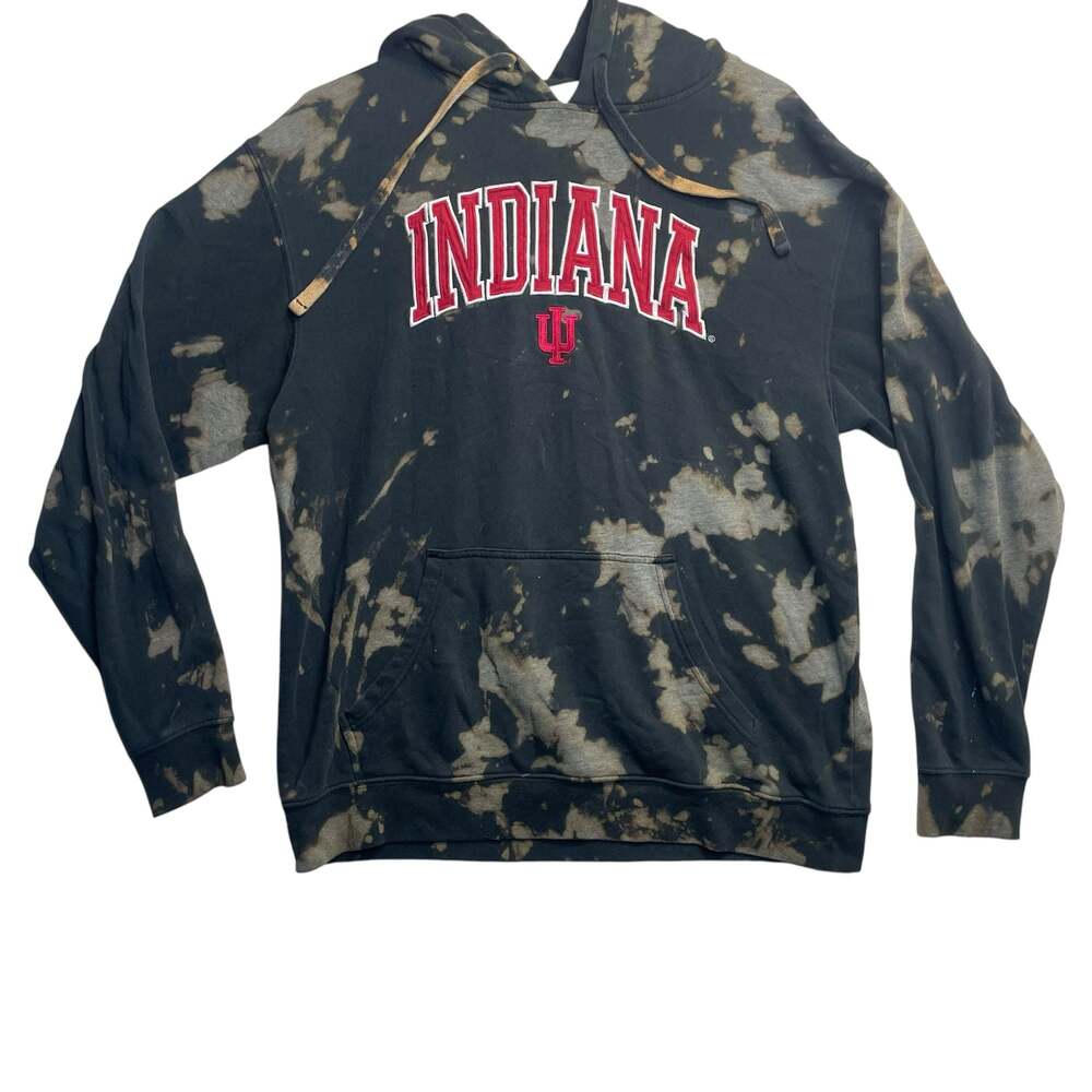 Indiana Hoosiers Knights Apparel Bleach Tie Dye Hoodie Black Men’s Medium